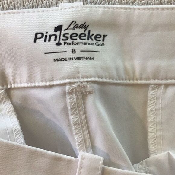 Lady Pin Seeker White Golf Shorts Size 8 - Picture 3 of 4